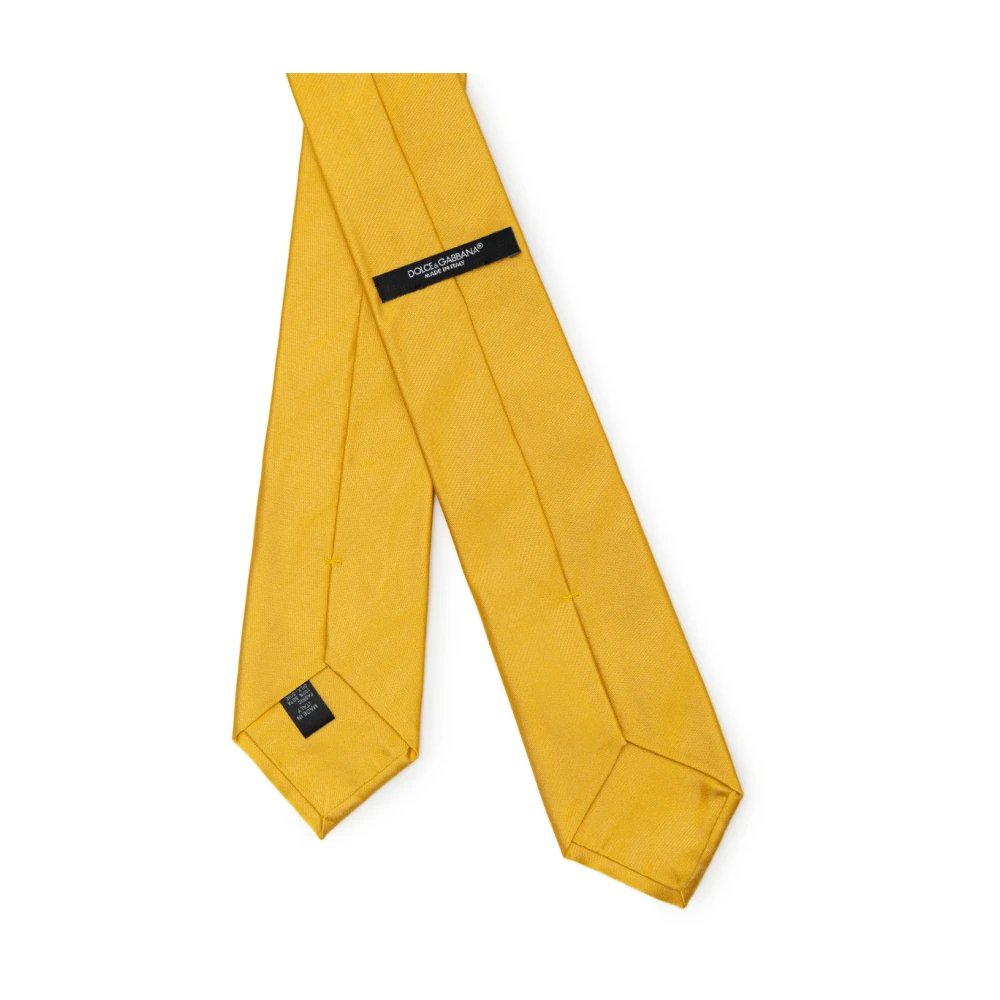 Dolce & Gabbana Gouden Zijden Stropdas Yellow Heren