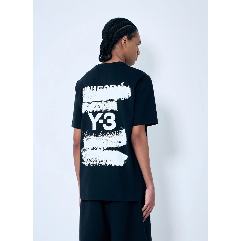 Y-3 Mesh Inzet Crewneck T-Shirt Black Heren