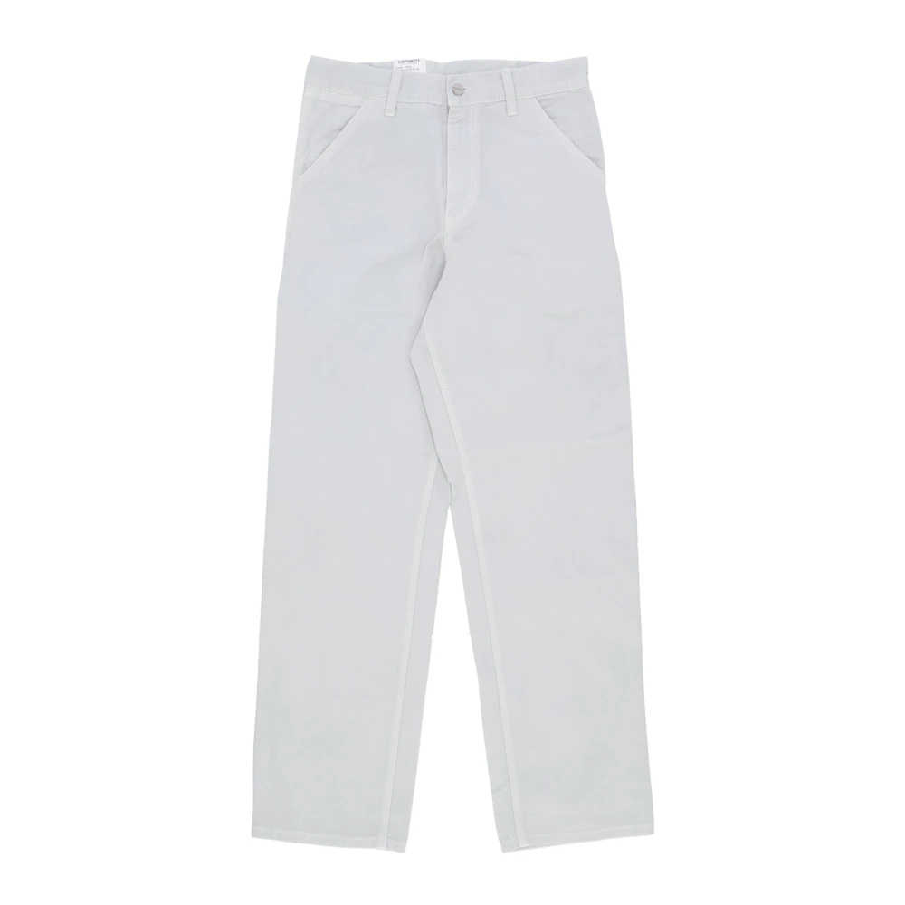 Carhartt Wip Men's Gray Straight Fit Jeans, W36 L32, Workwear Twill Trousers With Tool Pockets