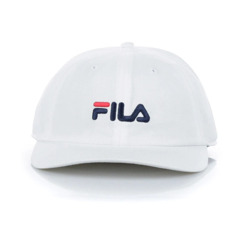 Fila Gebogen klep vaderpet lineaire band White Heren