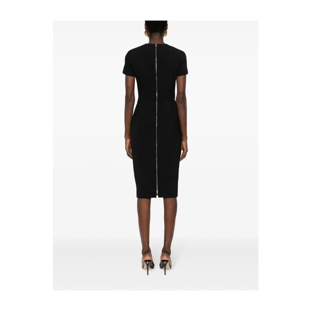Victoria Beckham Zwart T-shirt Jurk Elegantie Comfort Black Dames