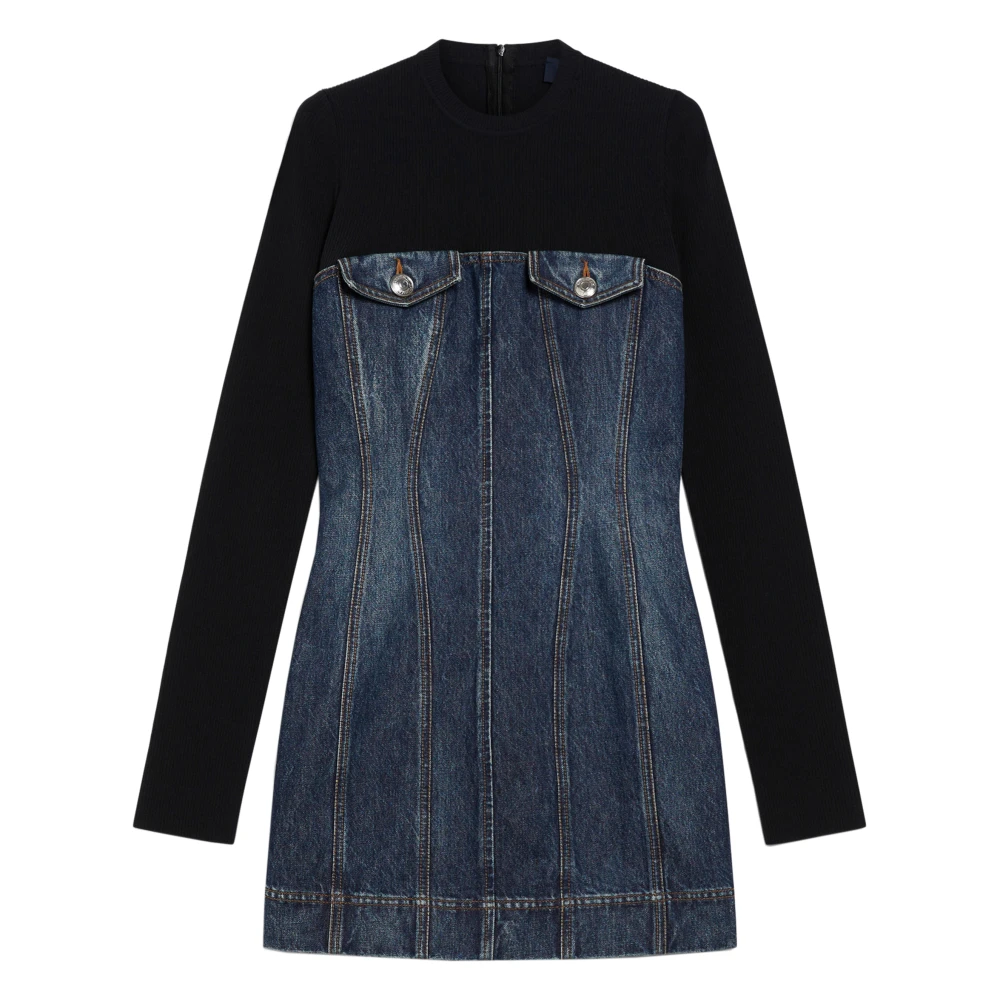 SPORTMAX Blauwe Denim Katoenen Jurk Italië Gemaakt Blue Dames
