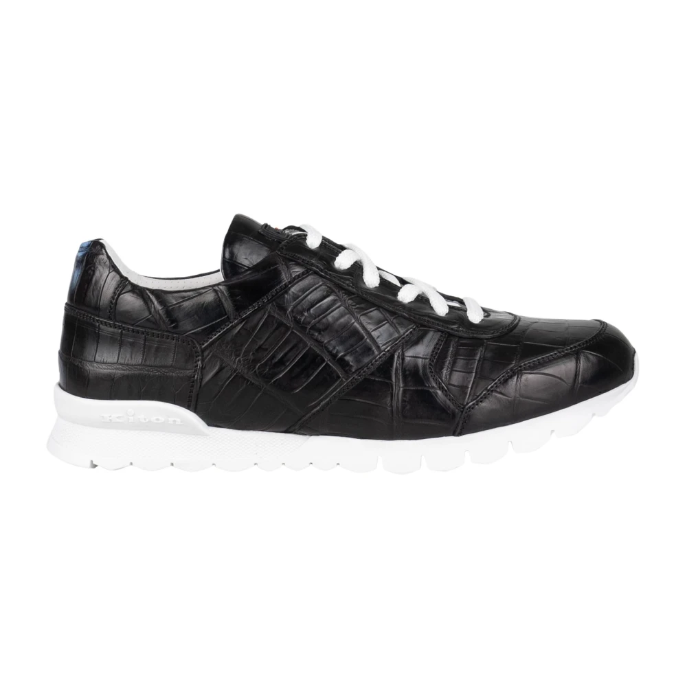 Kiton Crocodile Leather Sneakers Heren Schoenen Zwart