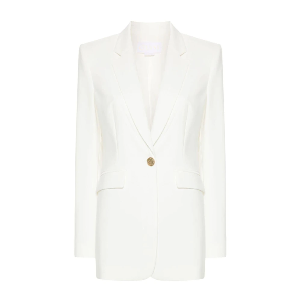Genny Witte Cady Textuur Jas met Inkeping Revers White Dames