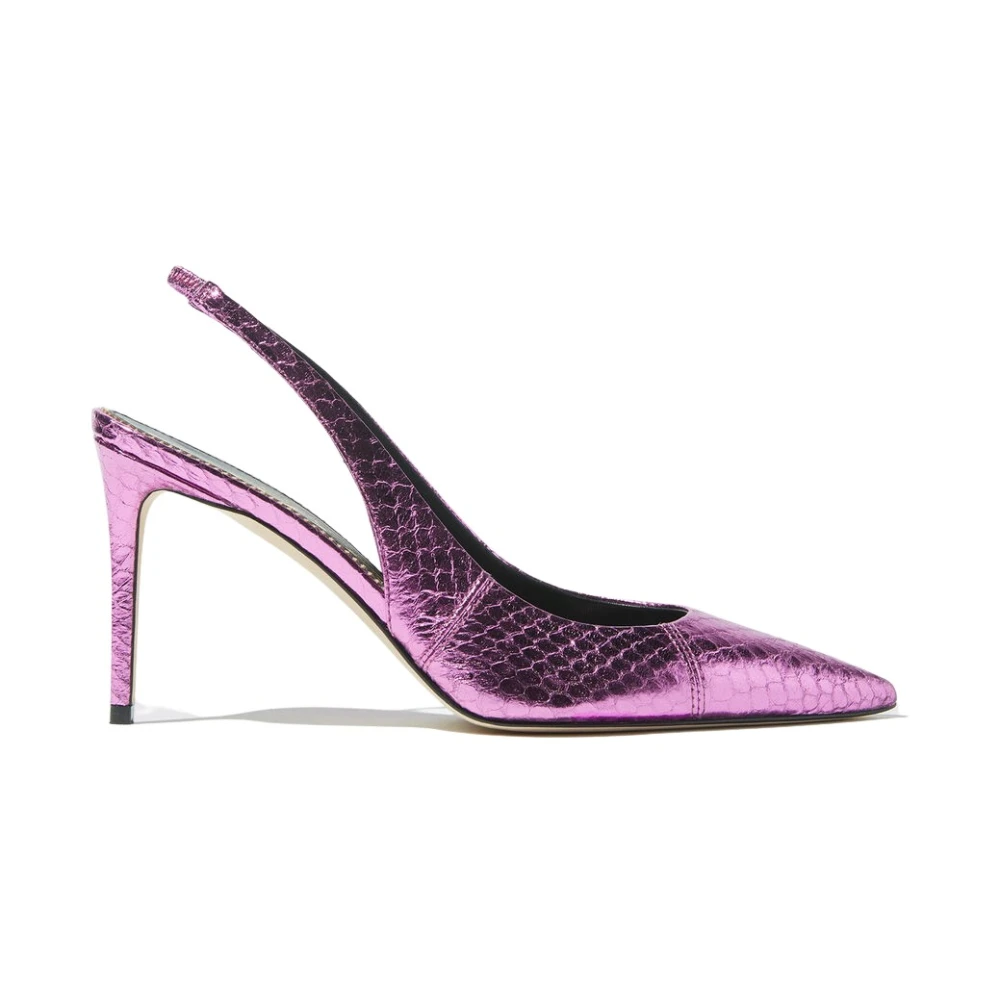 Scarosso Fuchsia Elaphe Slingback Pumps Pink, Dam