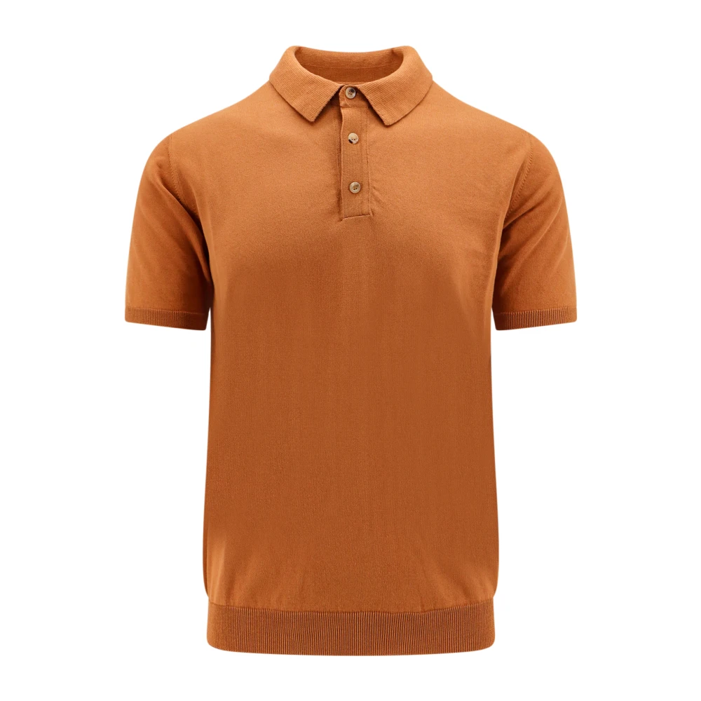 Roberto Collina Polo Shirts Brown Heren