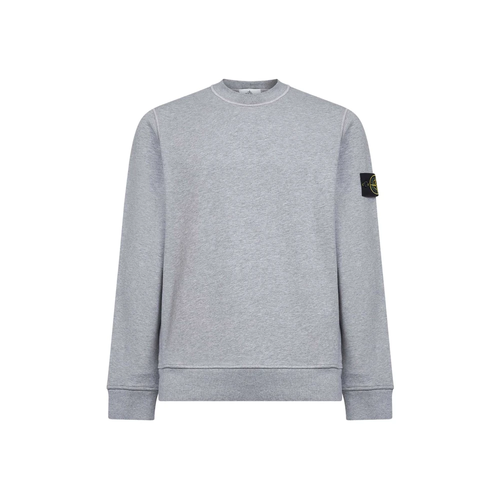 Stone Island Gray Sweatshirts, Male, S, Crewneck Sweatshirt