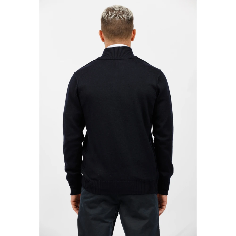 Gran Sasso Geribbelde coltrui met ritssluiting Blue Heren