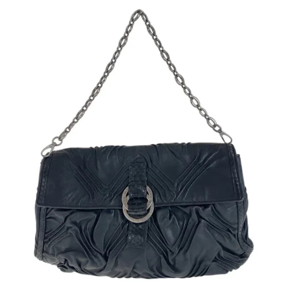 Bvlgari Vintage Pre-owned Leather shoulder-bags Black Dames