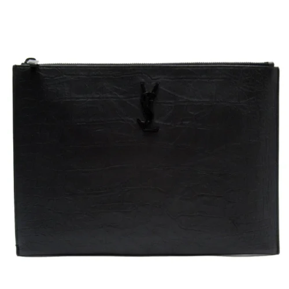 Yves Saint Laurent Vintage Pre-owned Leather clutches Black Dames