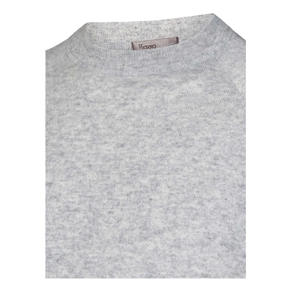 Herno Cashmere Crewneck Sweater Aw24 Gray Heren
