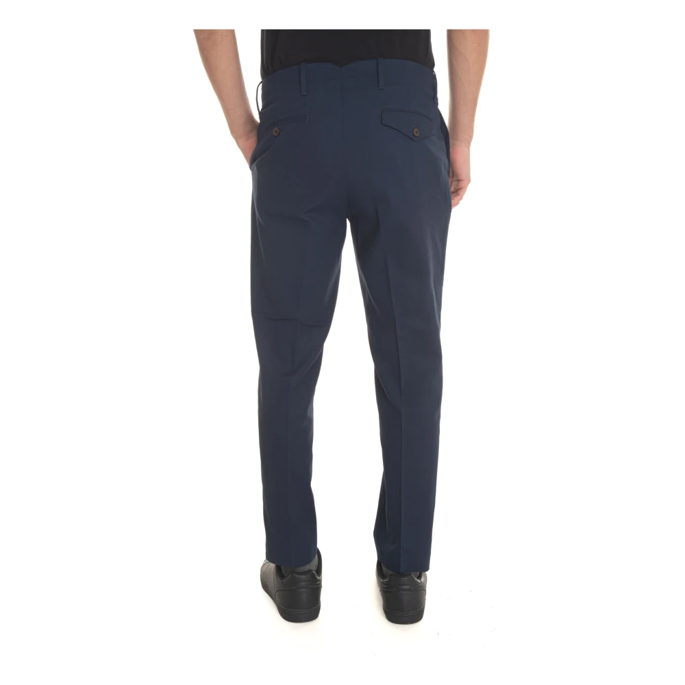 Hindustrie Chino met knoopsluiting en kleermakerssplit Blue Heren