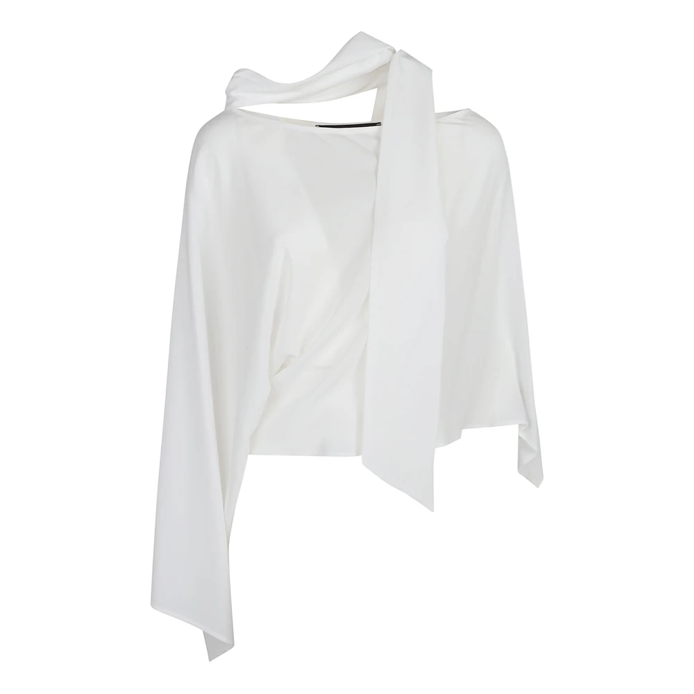 Federica Tosi Vrouw Wit Elegant One Shoulder Blouse