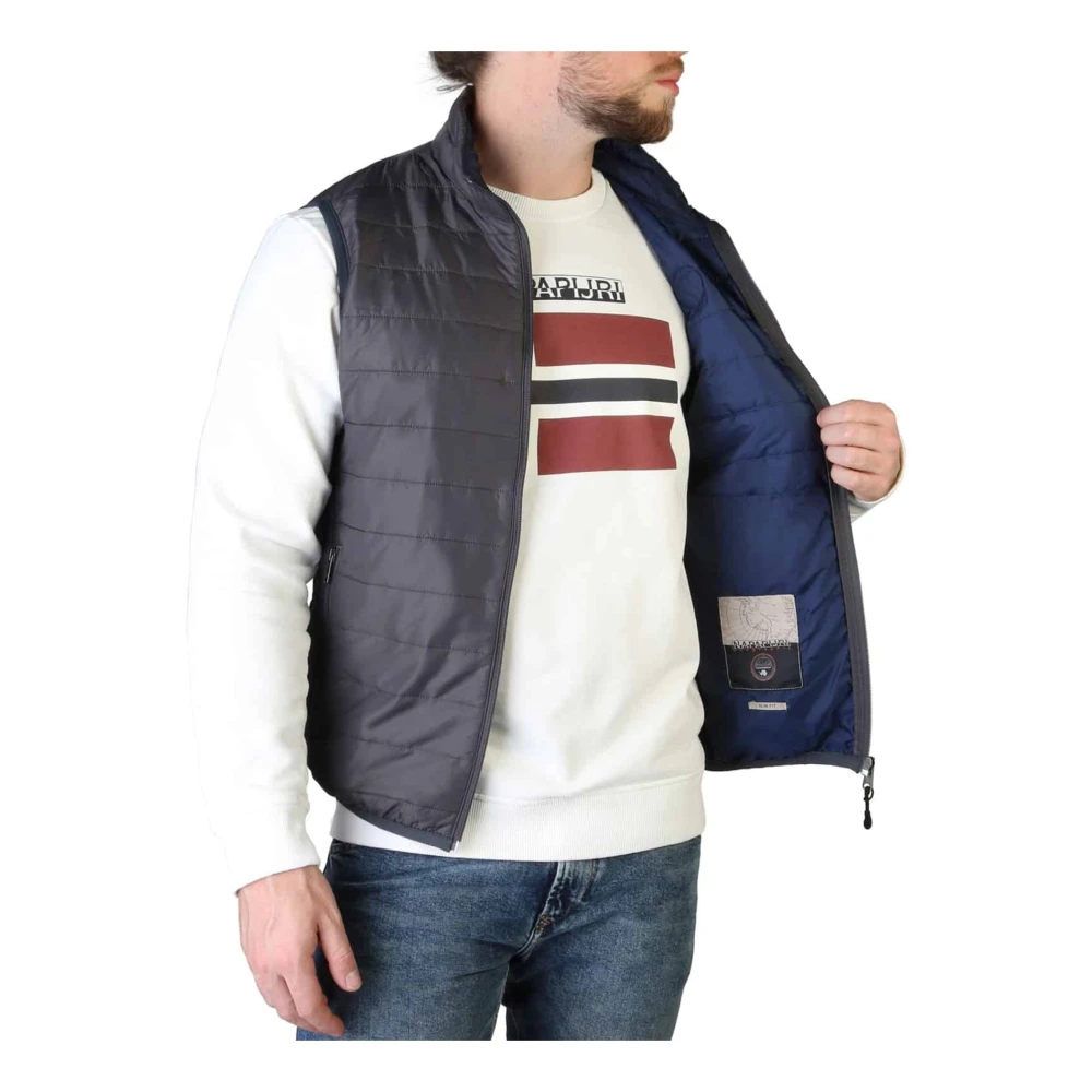 Napapijri Mouwloze jas met logodetails Gray Heren