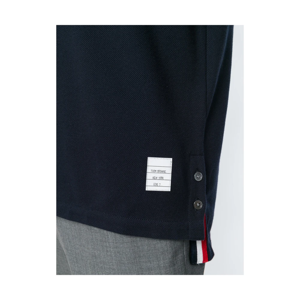 Thom Browne Blauw Centrale Achterstreep Poloshirt Blue Heren