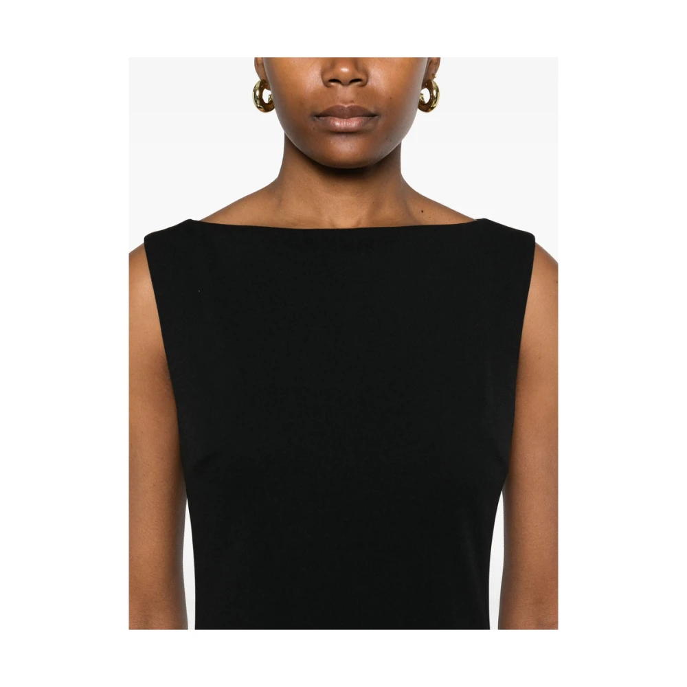Calvin Klein Zwarte Mouwloze Jurk met Achtersplit Black Dames