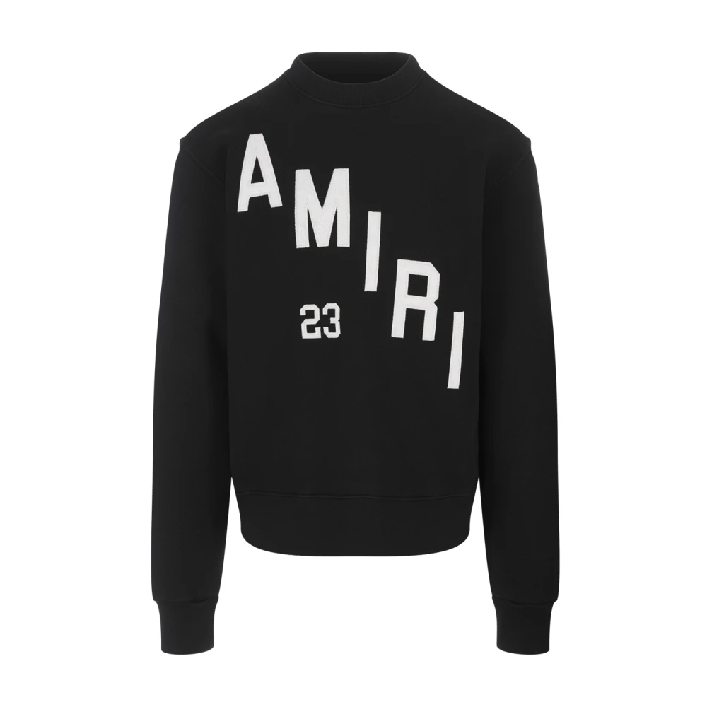 Amiri Zwart Crewneck Sweatshirt met Contrasterend Logo Black Heren