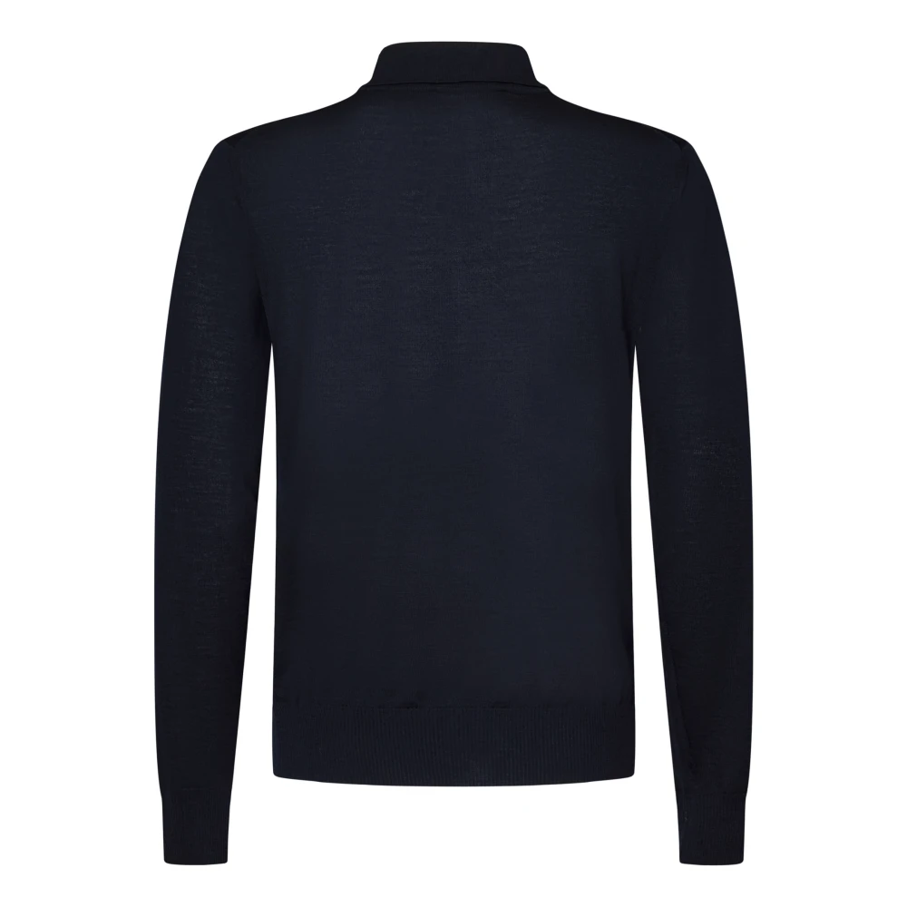 Emporio Armani Blauwe Wollen Trui met Adelaarborduursel Blue Heren