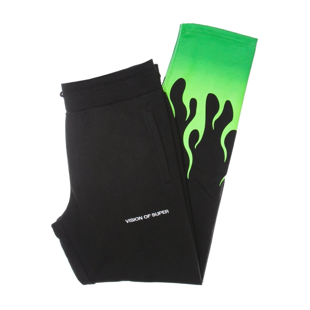 Vision OF Super Groene Shaded Flames Lichtgewicht Trainingsbroek Black Heren