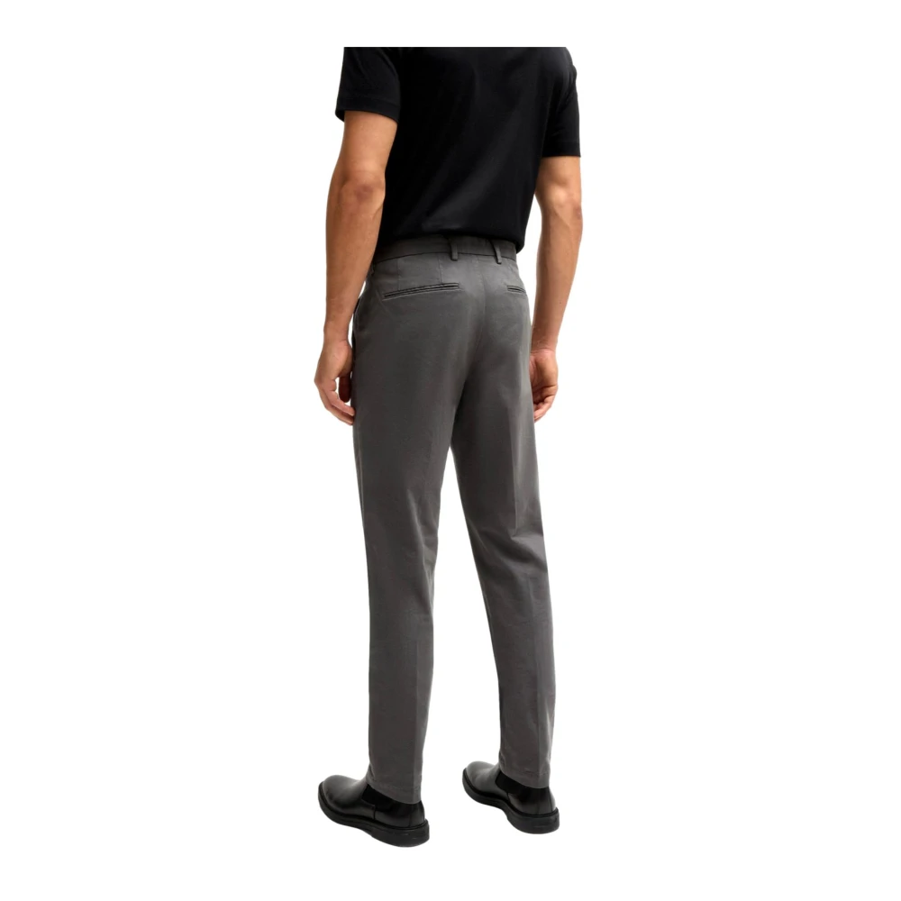 Hugo Boss Slim Fit Katoenen Chino Broek Grijs Gray Heren