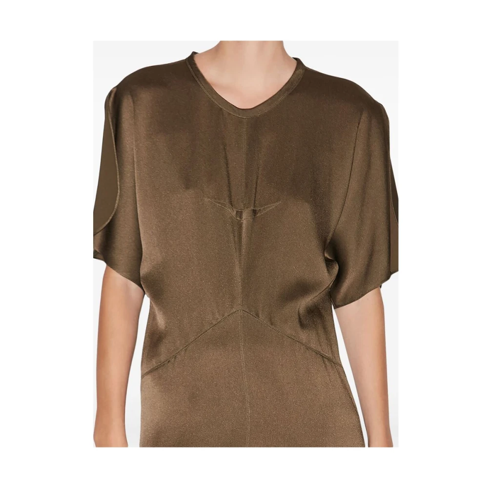 Isabel marant Bruine V-hals Korte Mouw Jurk Brown Dames
