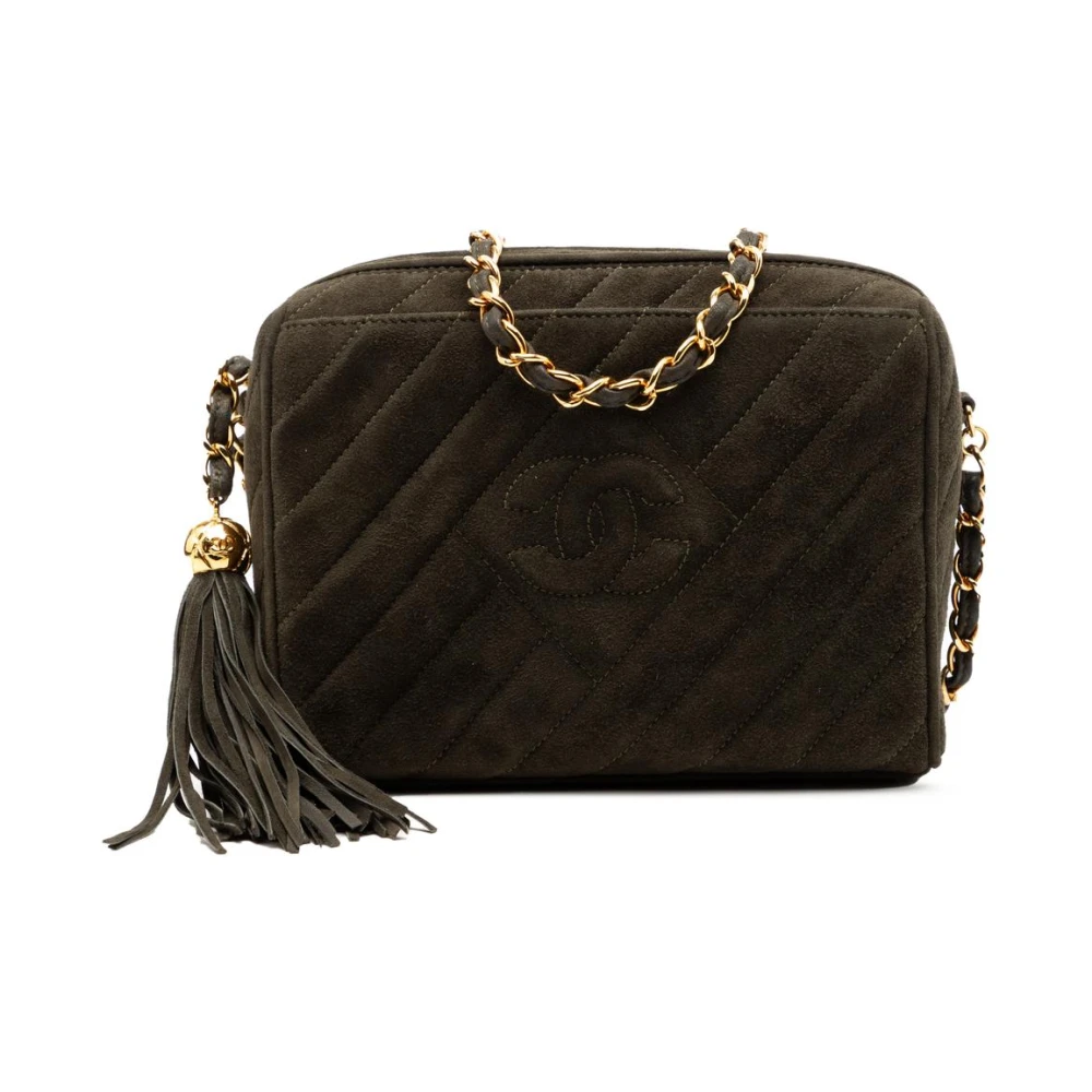 Chanel Vintage Women's Green Pre-Owned Chain Shoulder Bag
