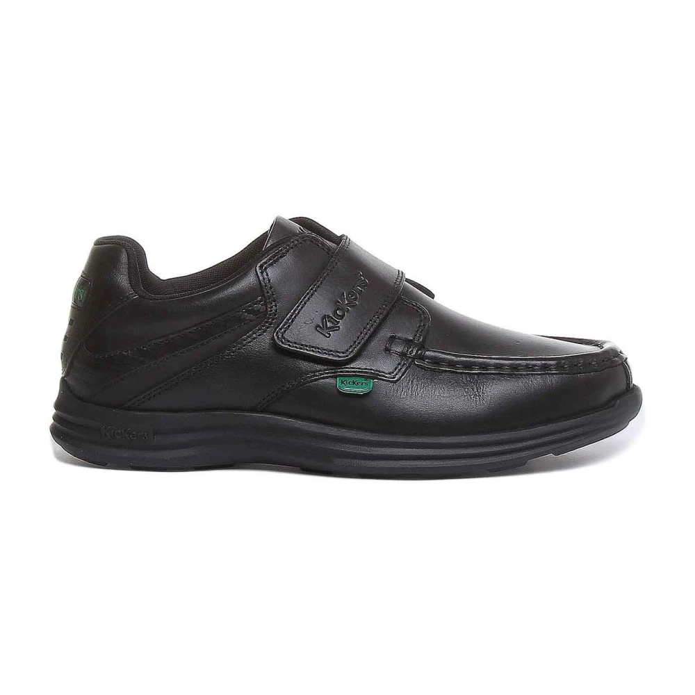 Kickers Boys Black Kids Shoes, 38 Eu, Velcro Strap Shoes In