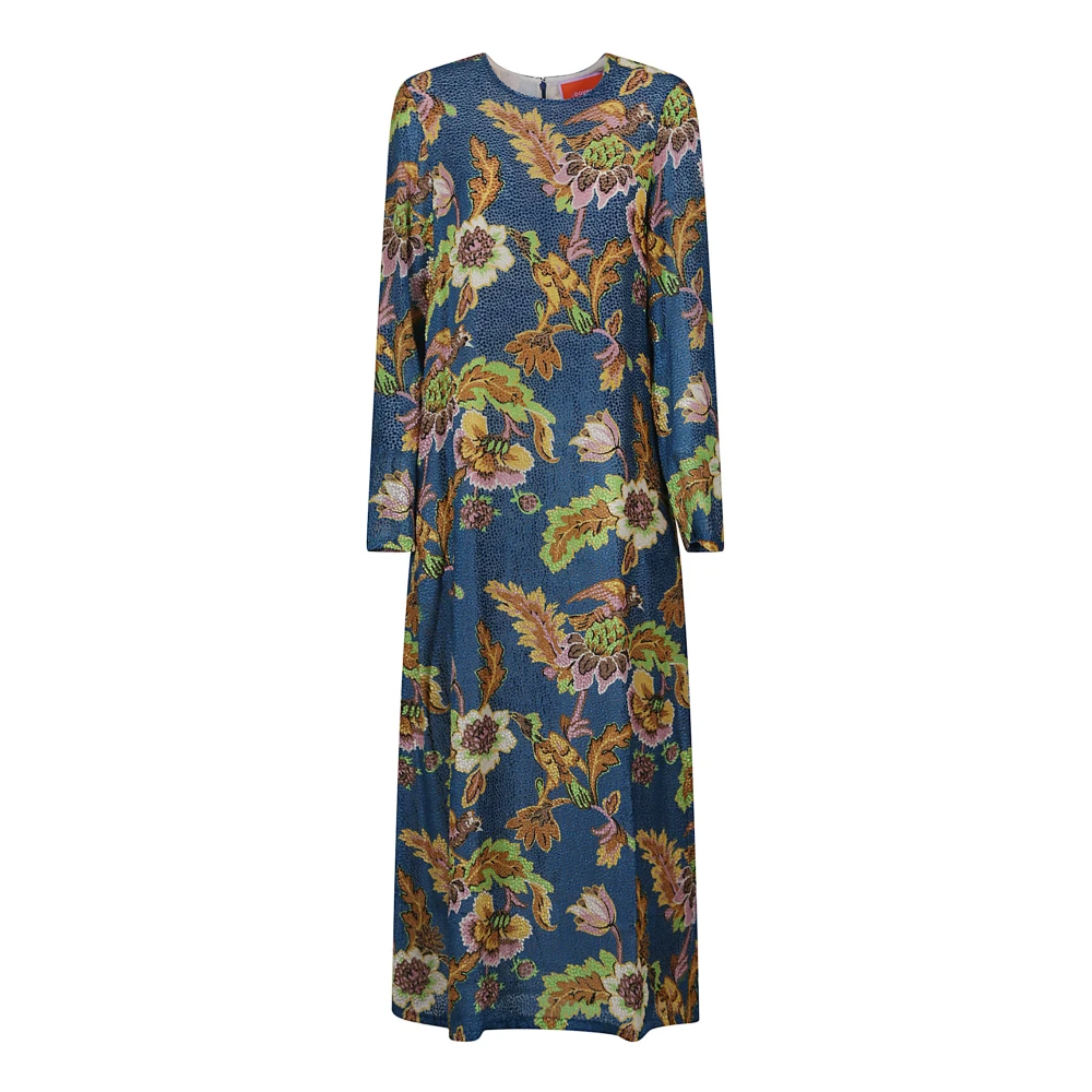 La DoubleJ Bloemenprint Multicolor Zijden Jurk Multicolor Dames