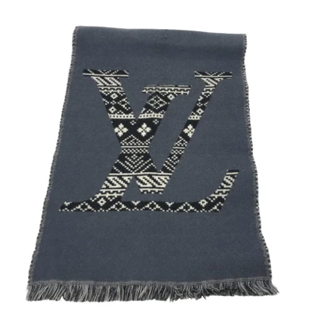 Louis Vuitton Vintage Pre-owned Silk scarves Gray Heren