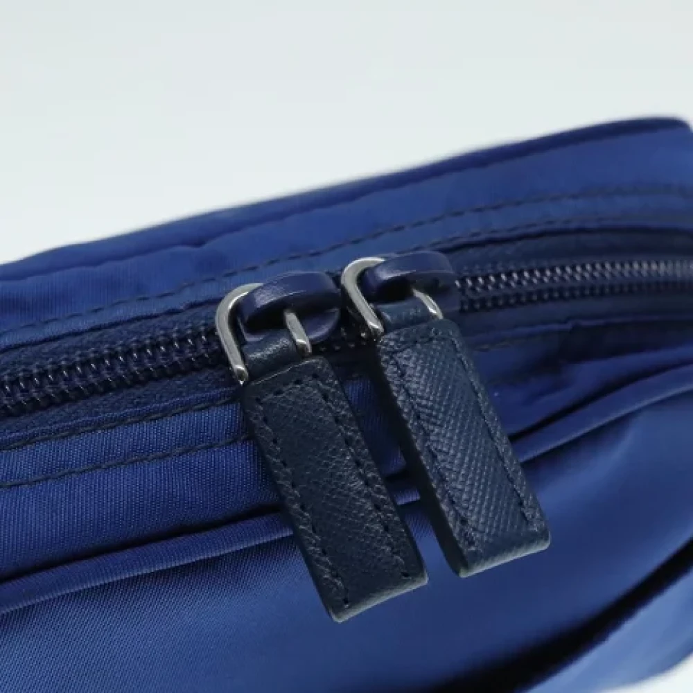 Prada Vintage Pre-owned Nylon pouches Blue Dames