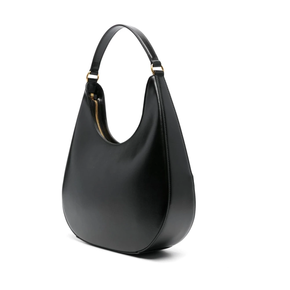 Tom Ford Zwarte Schoudertas met Gouden Logo Black Dames