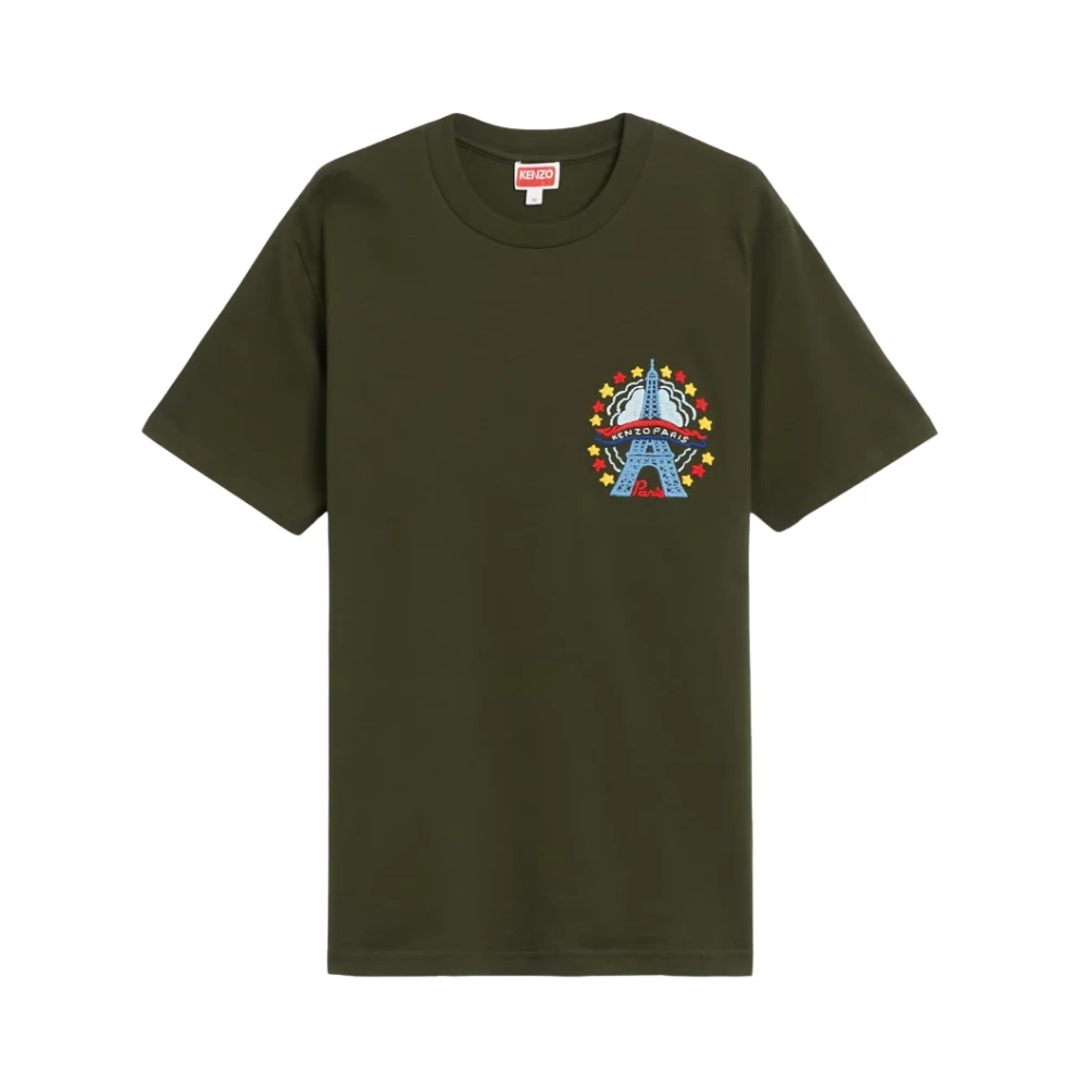 Kenzo Eiffeltoren Geborduurd T-shirt Green Heren