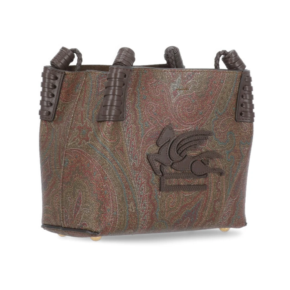 ETRO Bruine Katoenen Winkelmand met Pegasus Brown Dames