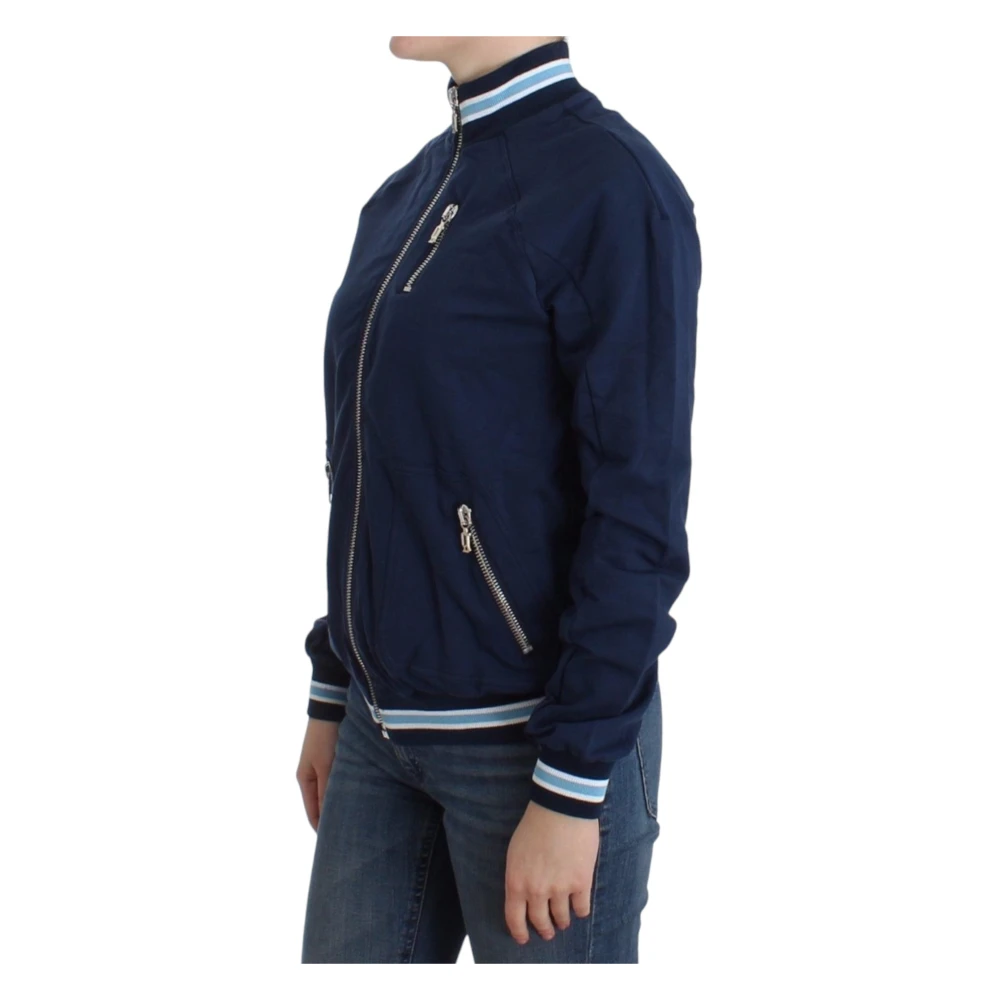 John Galliano Blauwe ritsvest met logodetail Blue Dames