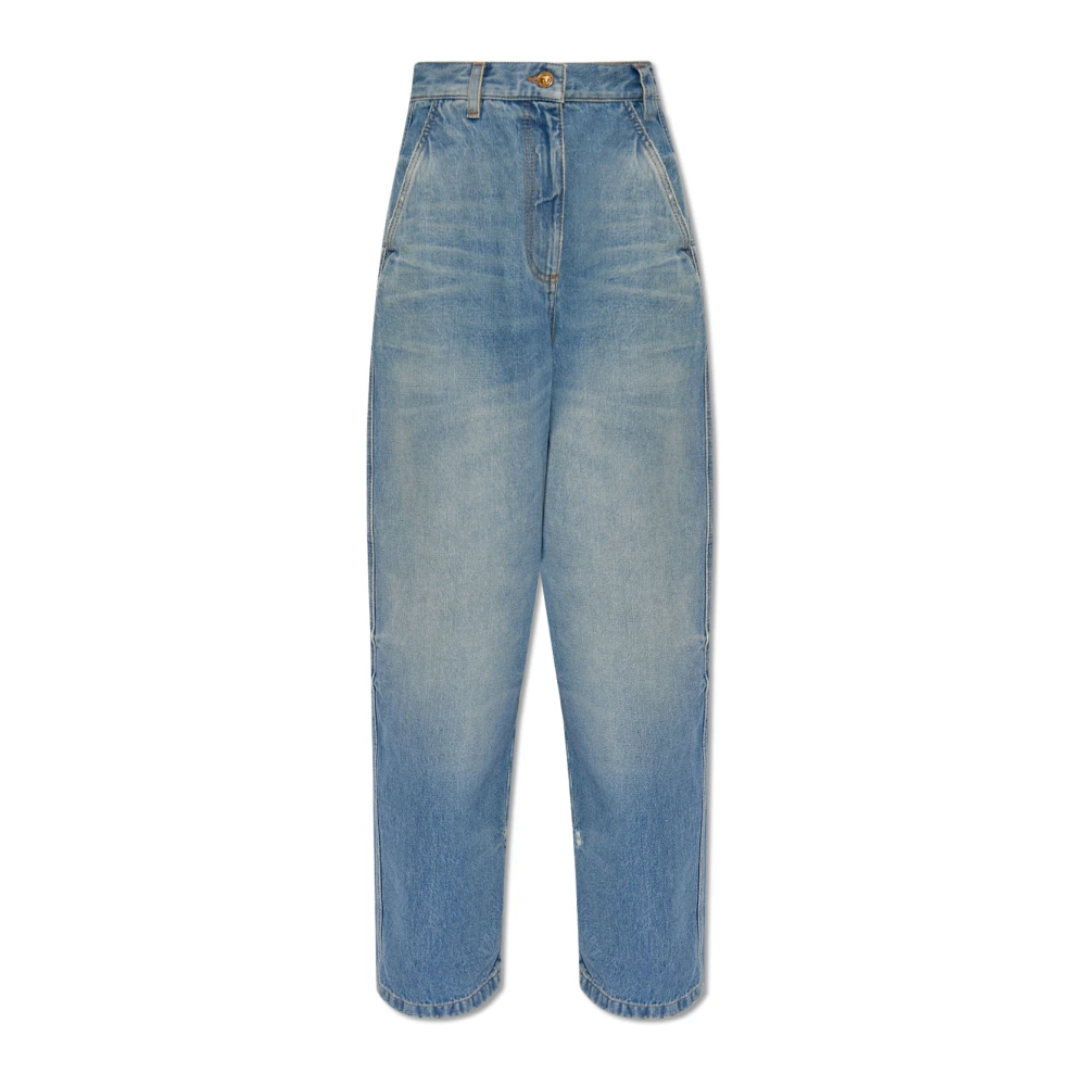 Palm Angels Women's Blue Jeans With Logo - Loose Fit Jeans - W26 - Jeans
