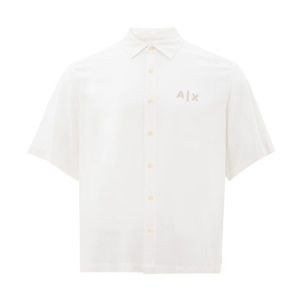 Armani Exchange Korte mouw overhemden voor alledaags White Heren