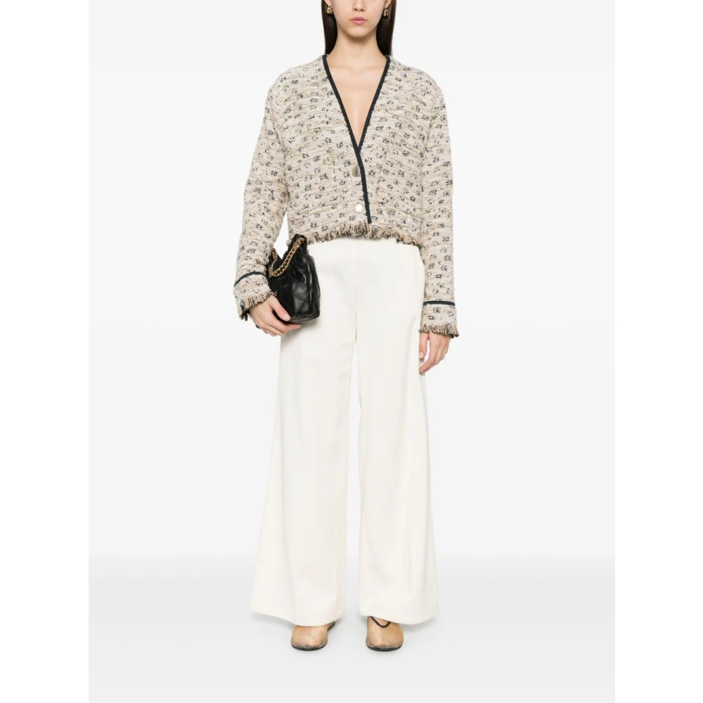 Forte Elegante Ivoor Broek met Zakken Beige Dames