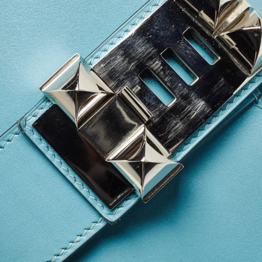 Hermès Vintage Pre-owned Leather clutches Blue Dames
