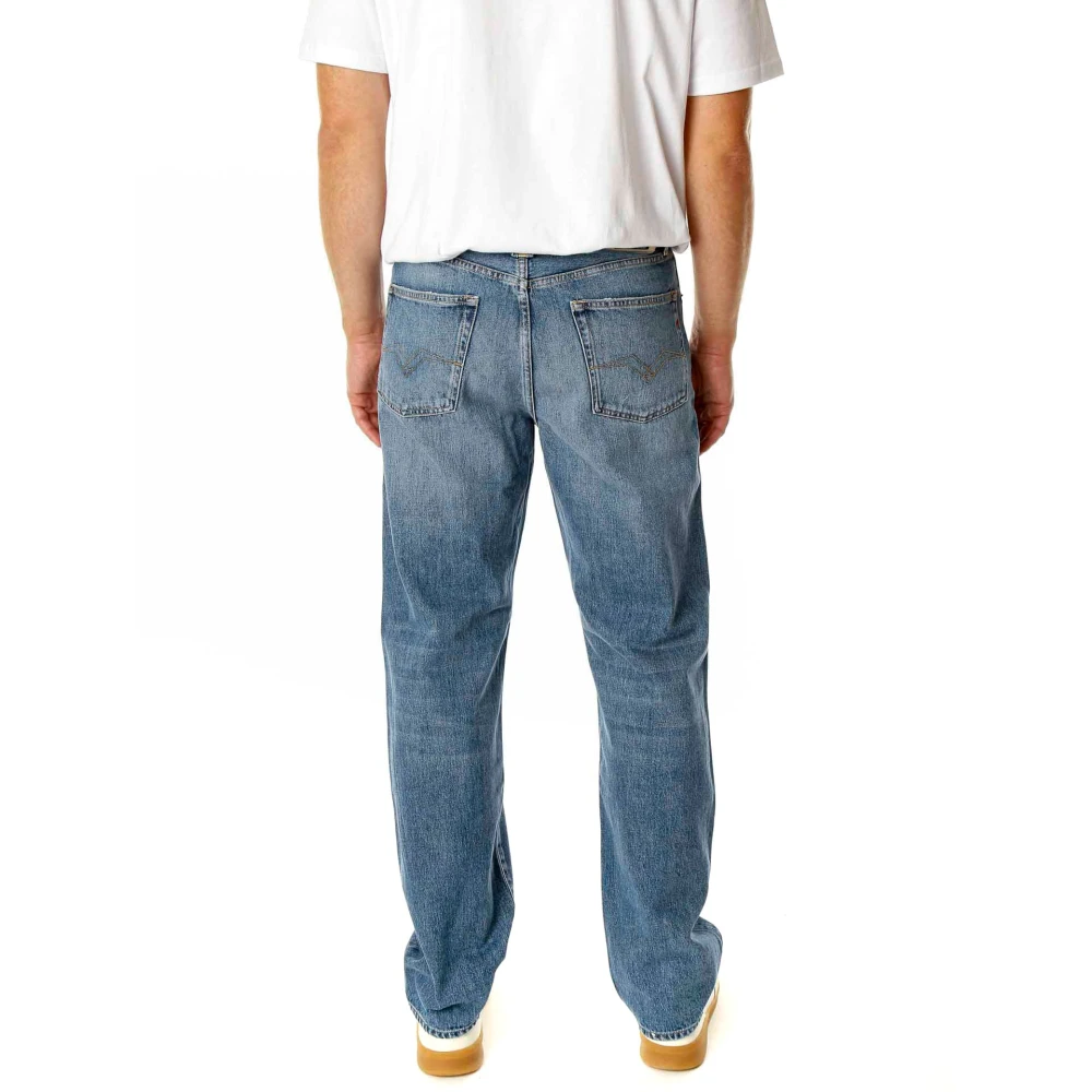 Replay High-Waisted Straight Fit Jeans Blue Heren