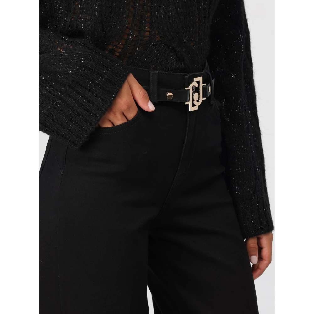 Liu Jo Flare Bottom Jeans met Riem Black Dames