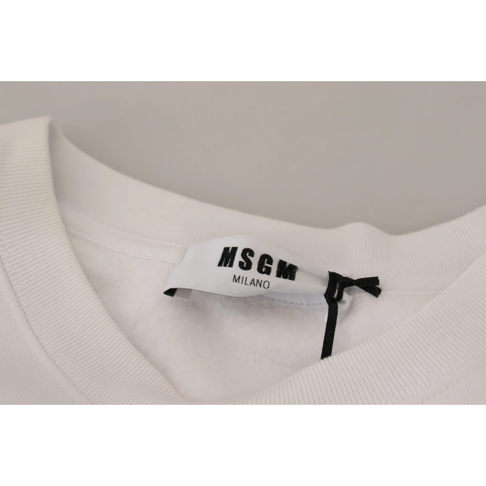 Msgm Elegante witte katoenen trui met ronde halslijn Multicolor Heren