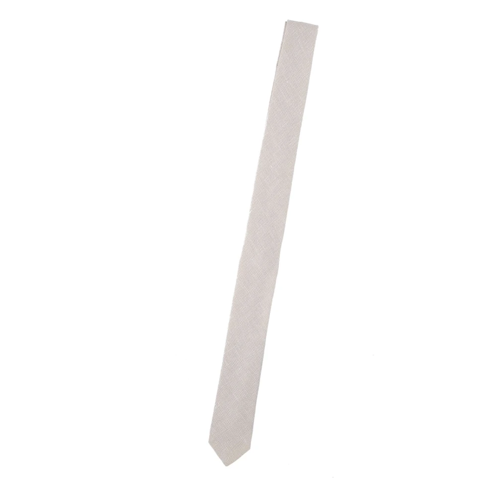 Eleventy Beige Wol Linnen Zijden Stropdas Beige Heren