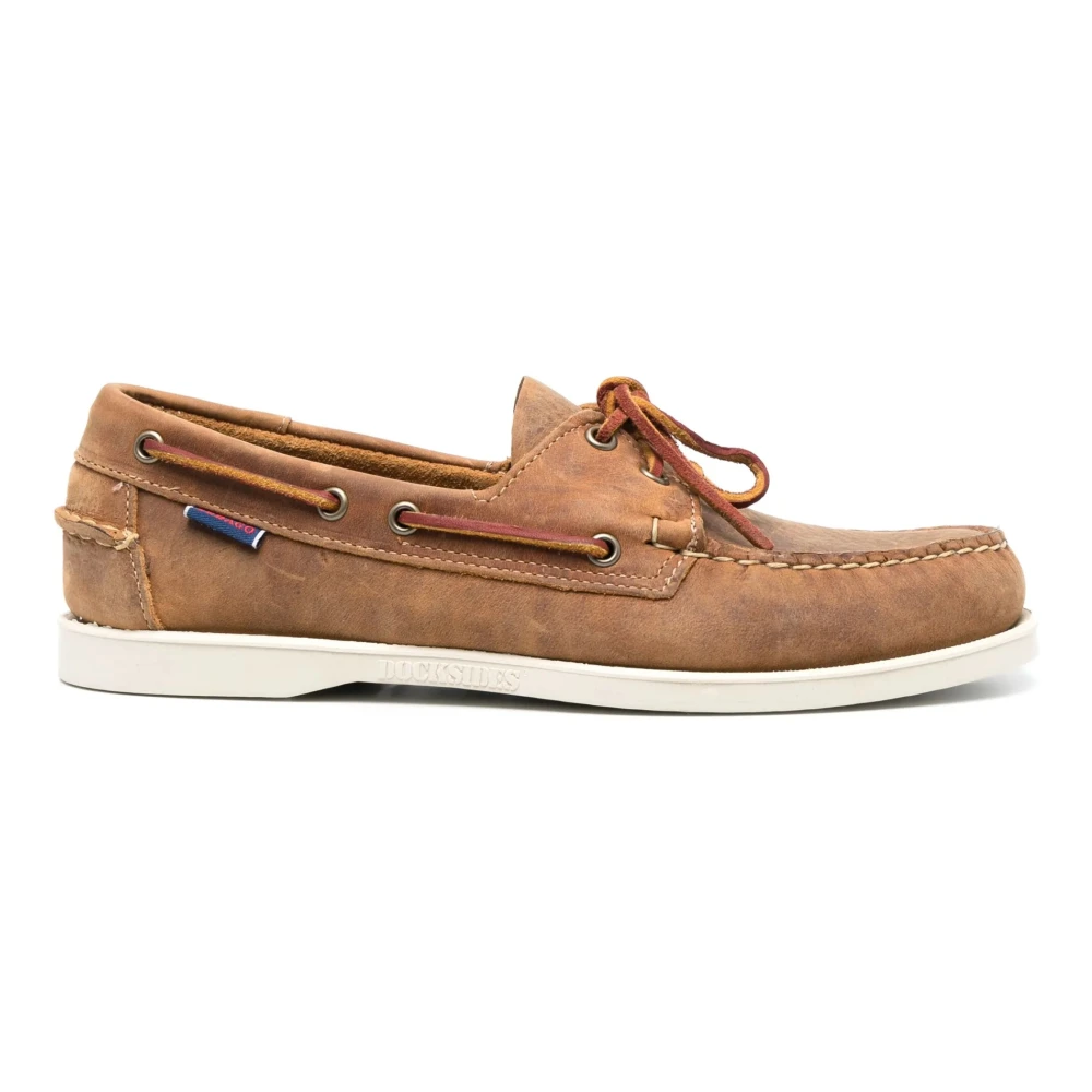 Sebago Brown Boat Shoes, Male, 10 Uk, Portland Crazy H