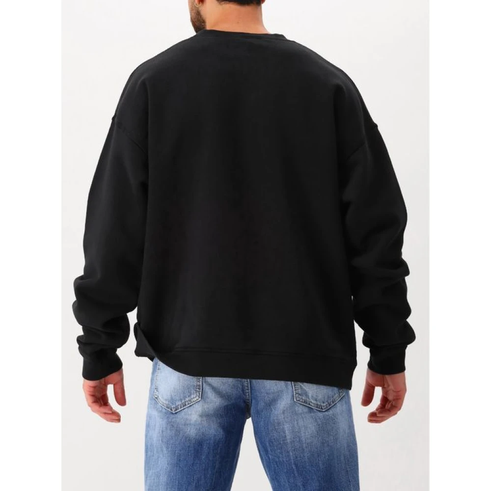 Dsquared2 Zwarte Crewneck Sweater met Clean Look Black Heren