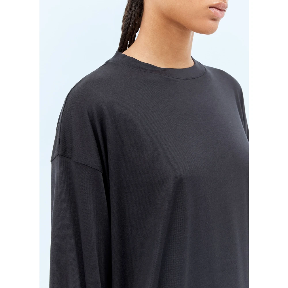 The Row Zijden Jersey Crewneck T-shirt Black Dames