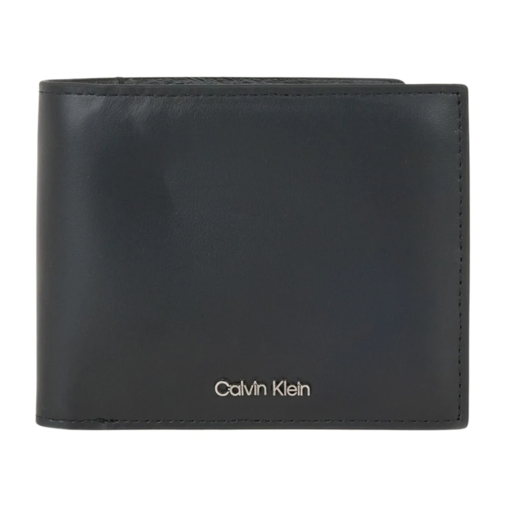 Calvin Klein Men's Black Raised Logo Bifold Wallet With Card Case - Wallets & Cardholders - One Size - Accessories