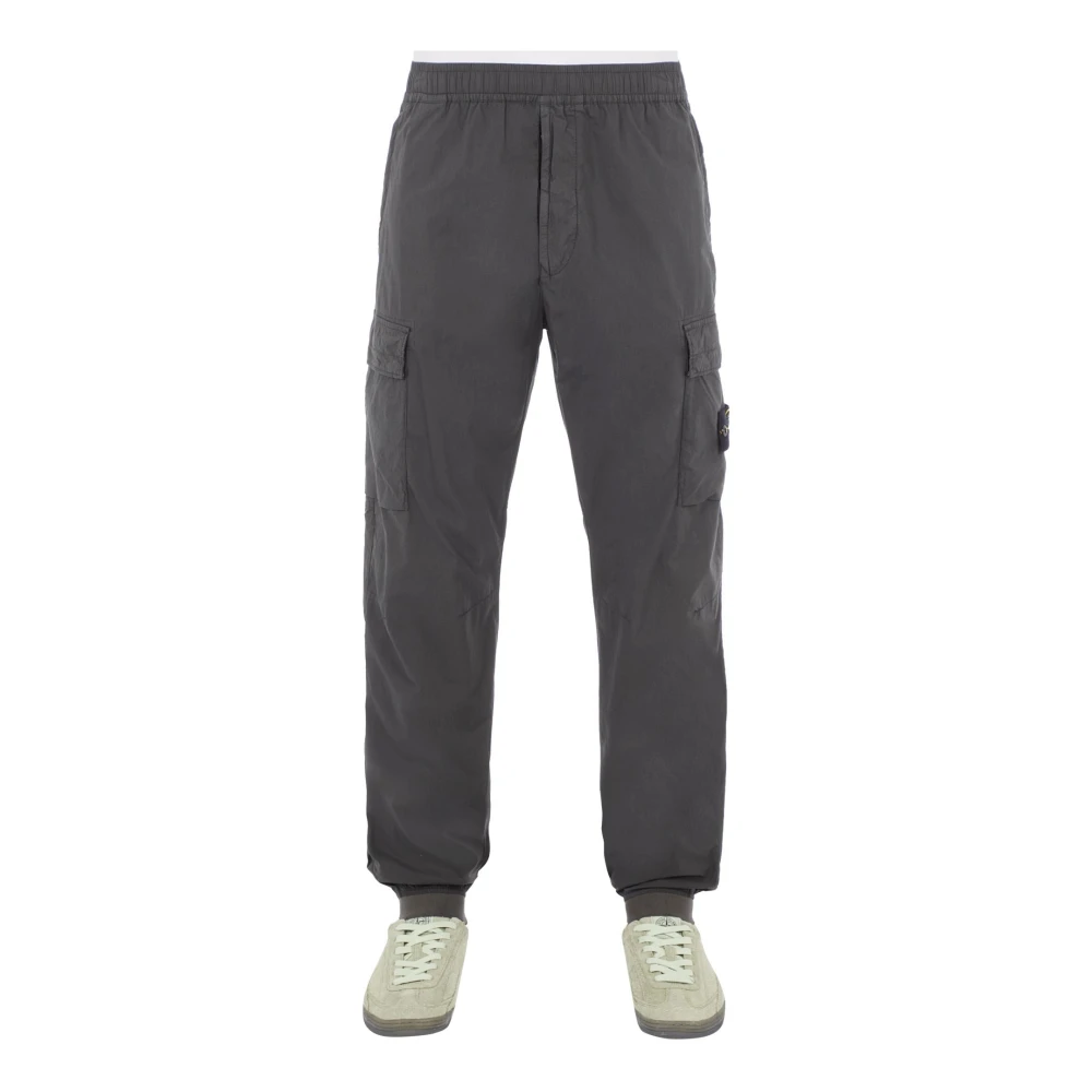 Stone Island Staal Grijs Cargo Broek Tapered Fit Gray Heren