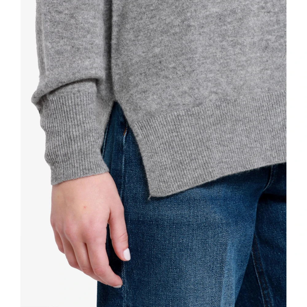 Kaos Lichtgrijs Wol Crew Neck Sweater Gray Dames