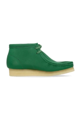 Grön läder Wallabee stövel Moccasin stil