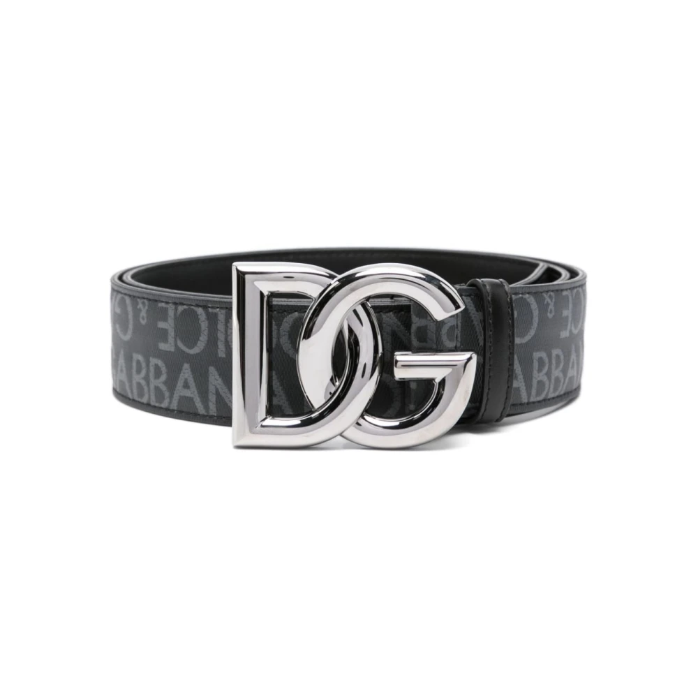 Dolce & Gabbana Logo-gesp detail jacquard riemen Black Heren